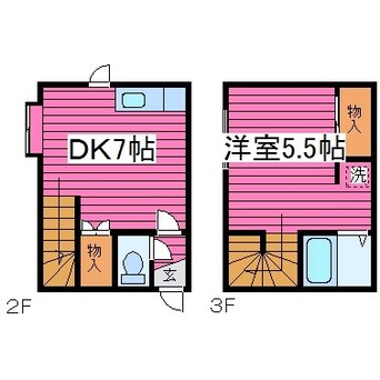 間取図 札幌市営地下鉄東豊線/栄町駅 徒歩7分 2-3階 築29年