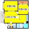 クリスタルハイツN41 2LDKの間取り