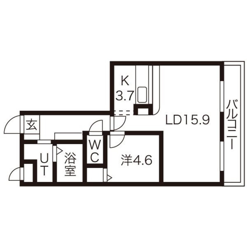 間取図 札沼線<学園都市線>/あいの里公園駅 徒歩7分 4階 築17年