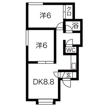 間取図 札沼線<学園都市線>/拓北駅 徒歩1分 2階 築31年