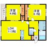 piu dolce（ピゥドルチェ）新道東 2LDKの間取り