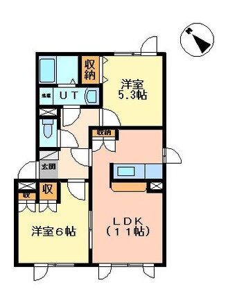 間取図 札幌市営地下鉄東豊線/栄町駅 バス19分東6　札苗線　東苗穂10条3丁目下車:停歩4分 2階 築13年