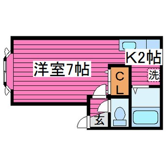 間取図 札沼線<学園都市線>/あいの里教育大駅 徒歩5分 1階 築25年