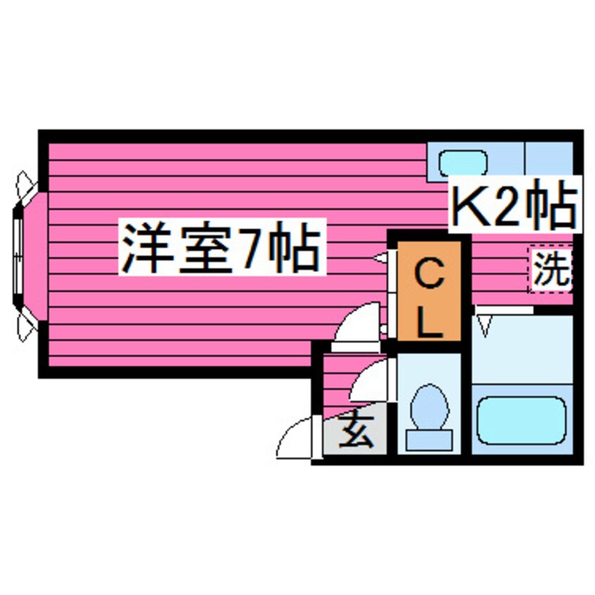 間取図 札沼線<学園都市線>/あいの里教育大駅 徒歩5分 1階 築25年