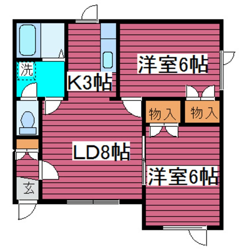 間取図 札幌市営地下鉄東豊線/栄町駅 徒歩17分 2階 築37年