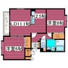 ノーヴァ・32D 2LDKの間取り