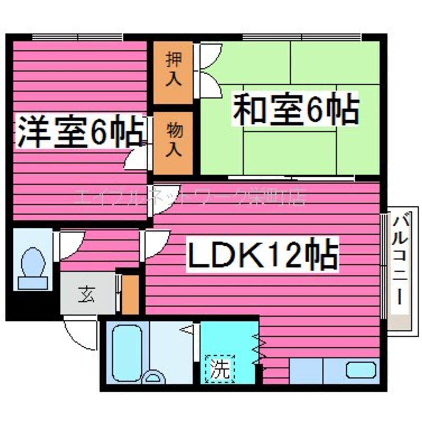 間取図 札沼線<学園都市線>/篠路駅 徒歩13分 2階 築42年