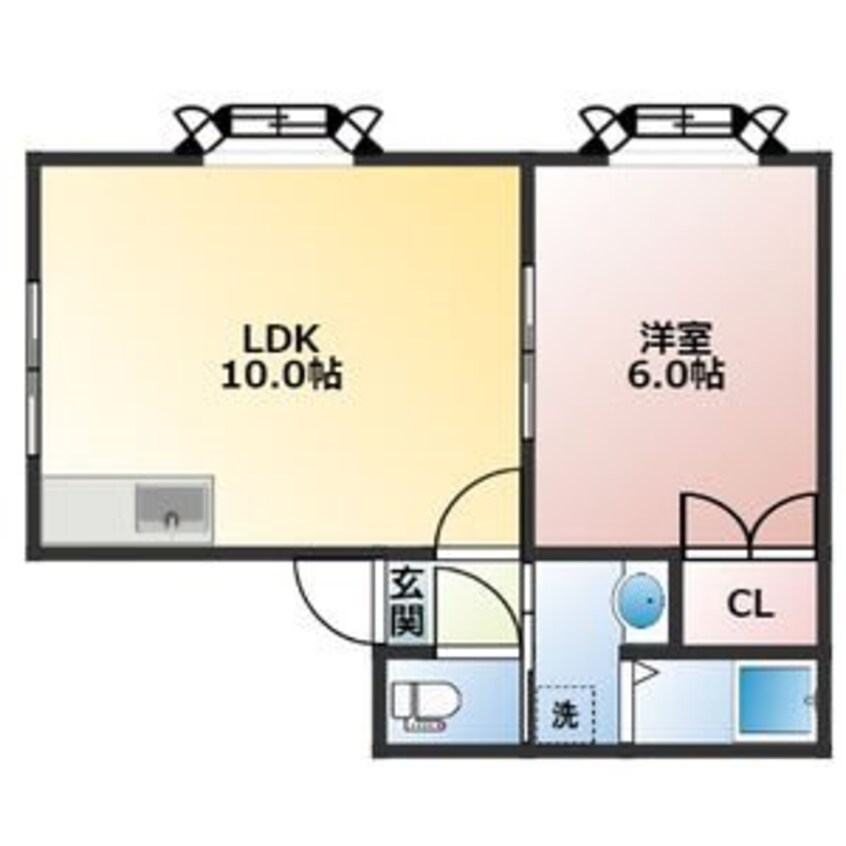 間取図 札幌市営地下鉄東豊線/栄町駅 徒歩10分 3階 築35年