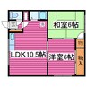 札沼線<学園都市線>/太平駅 徒歩4分 2階 築44年 2LDKの間取り