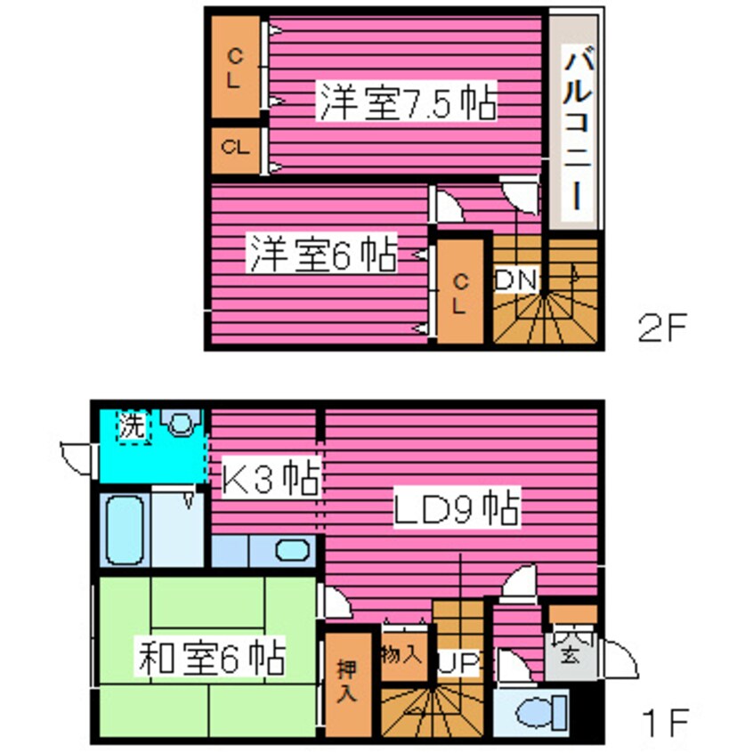 間取図 札幌市営地下鉄東豊線/栄町駅 徒歩13分 1-2階 築30年