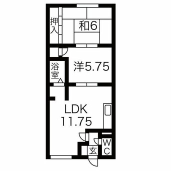 間取図 札沼線<学園都市線>/篠路駅 徒歩20分 2階 築39年