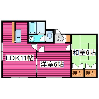 間取図 札幌市営地下鉄東豊線/新道東駅 徒歩11分 2階 築36年