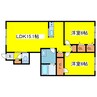 シュペリュール 2LDKの間取り