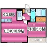 2階 築18年 1LDKの間取り