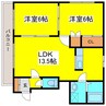 ノースグレイト 2LDKの間取り