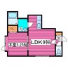 パシフィック オーシャンII 1LDKの間取り