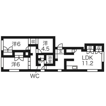 間取図 札幌市営地下鉄南北線/北３４条駅 徒歩8分 2階 築36年