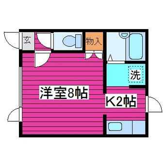 間取図 札沼線<学園都市線>/あいの里公園駅 徒歩10分 2階 築39年