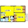 ウベア篠路 2LDKの間取り