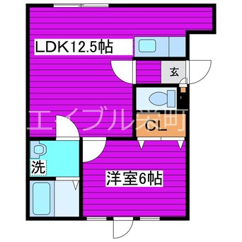 間取図 札沼線<学園都市線>/太平駅 徒歩9分 2階 築18年