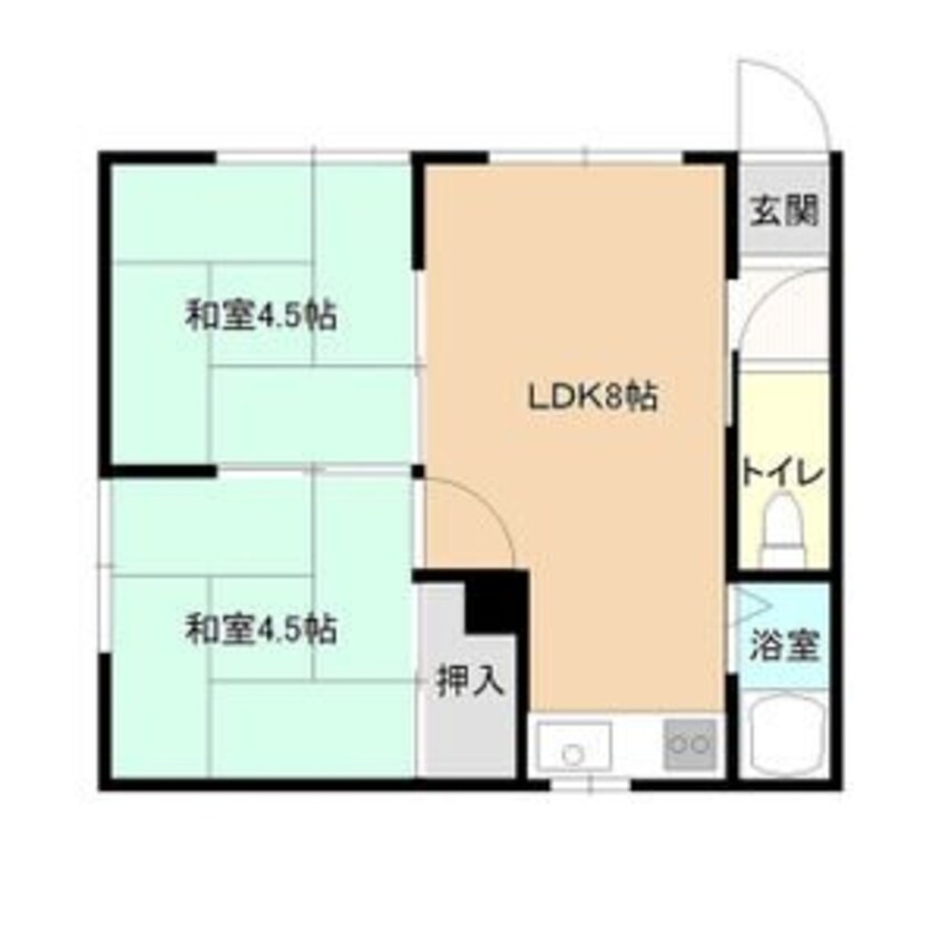 間取図 札幌市営地下鉄南北線/麻生駅 徒歩18分 2階 築48年