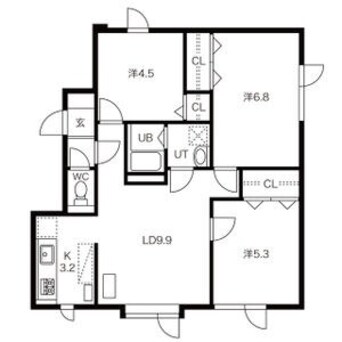 間取図 札沼線<学園都市線>/篠路駅 徒歩10分 2階 築22年