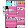 ベルナティオ南あいの里 2LDKの間取り