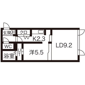 間取図 札沼線<学園都市線>/当別駅 徒歩8分 2階 築17年