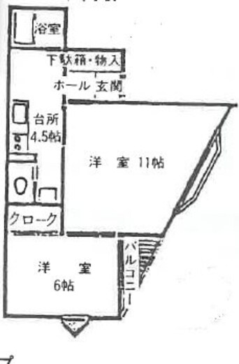 間取図 札沼線<学園都市線>/当別駅 徒歩2分 2階 築29年