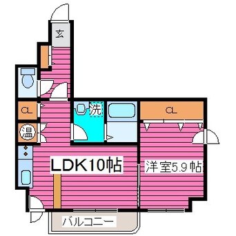 間取図 札沼線<学園都市線>/当別駅 徒歩5分 8階 築28年