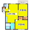 メゾンド・ルセ 2LDKの間取り