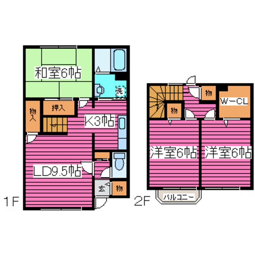 間取図 札幌市営地下鉄東豊線/栄町駅 徒歩11分 1-2階 築34年