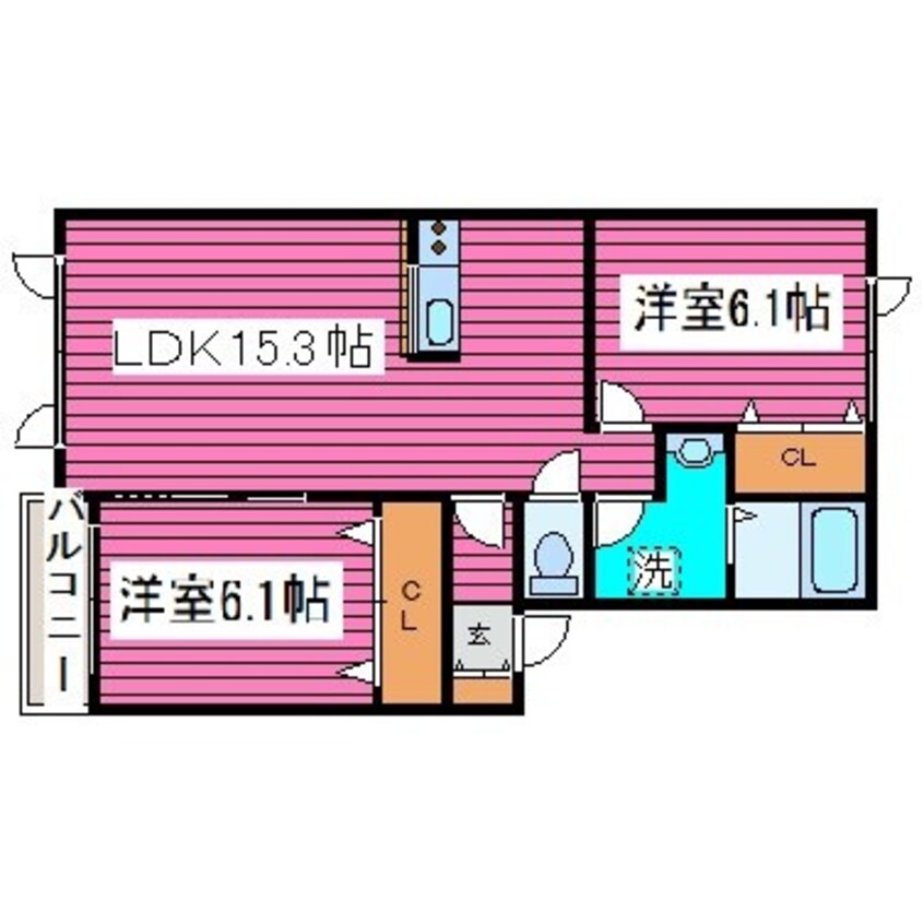 間取図 札幌市営地下鉄東豊線/新道東駅 徒歩42分 2階 築18年