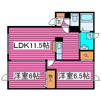 間取図 札沼線<学園都市線>/新琴似駅 徒歩39分 1階 築20年