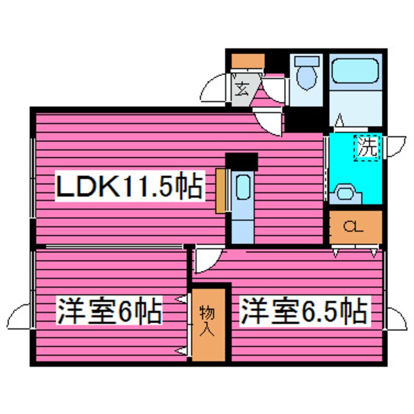 間取図 札沼線<学園都市線>/新琴似駅 徒歩39分 1階 築20年