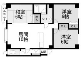 間取図 16　花畔団地線/花川南7条5丁目 2階 築29年