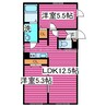 カムイサカエマチ 2LDKの間取り