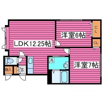 間取図 札幌市営地下鉄東豊線/新道東駅 徒歩14分 2階 築22年