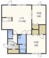 札沼線<学園都市線>/太平駅 徒歩10分 2階 築18年 2LDKの間取り