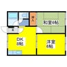 シティハイムユース 2DKの間取り
