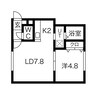 リヴィエール栄町 1LDKの間取り