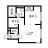リヴィエール栄町 1LDKの間取り
