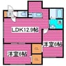 ルミエール篠路駅 2LDKの間取り