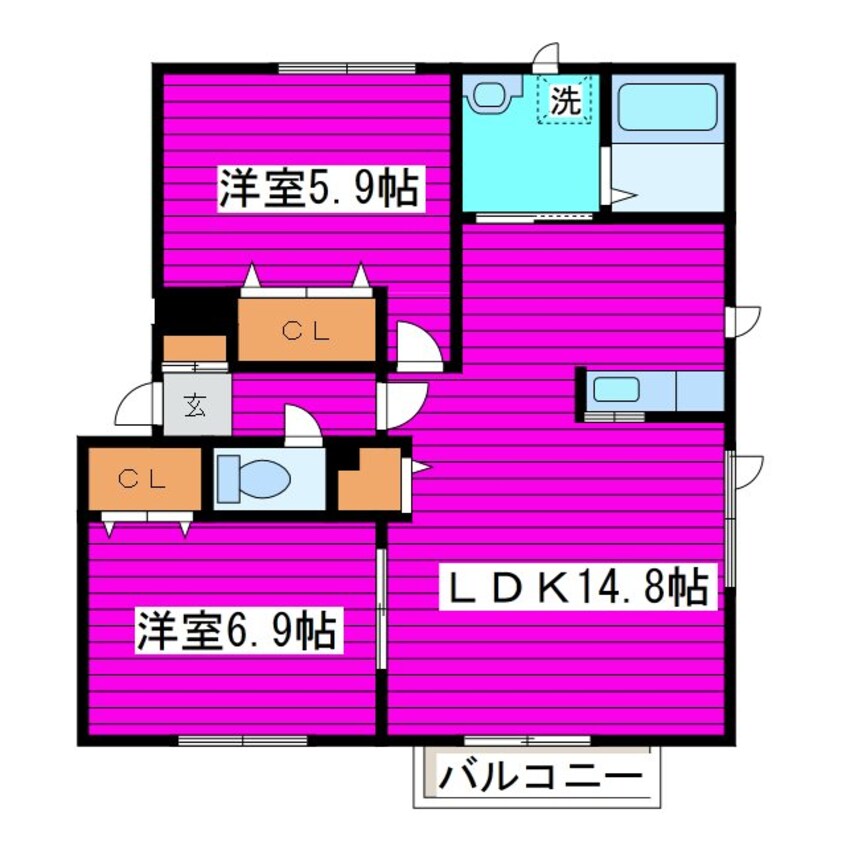 間取図 札幌市営地下鉄東豊線/新道東駅 徒歩47分 2階 築18年