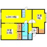 パークアベニュー 2LDKの間取り