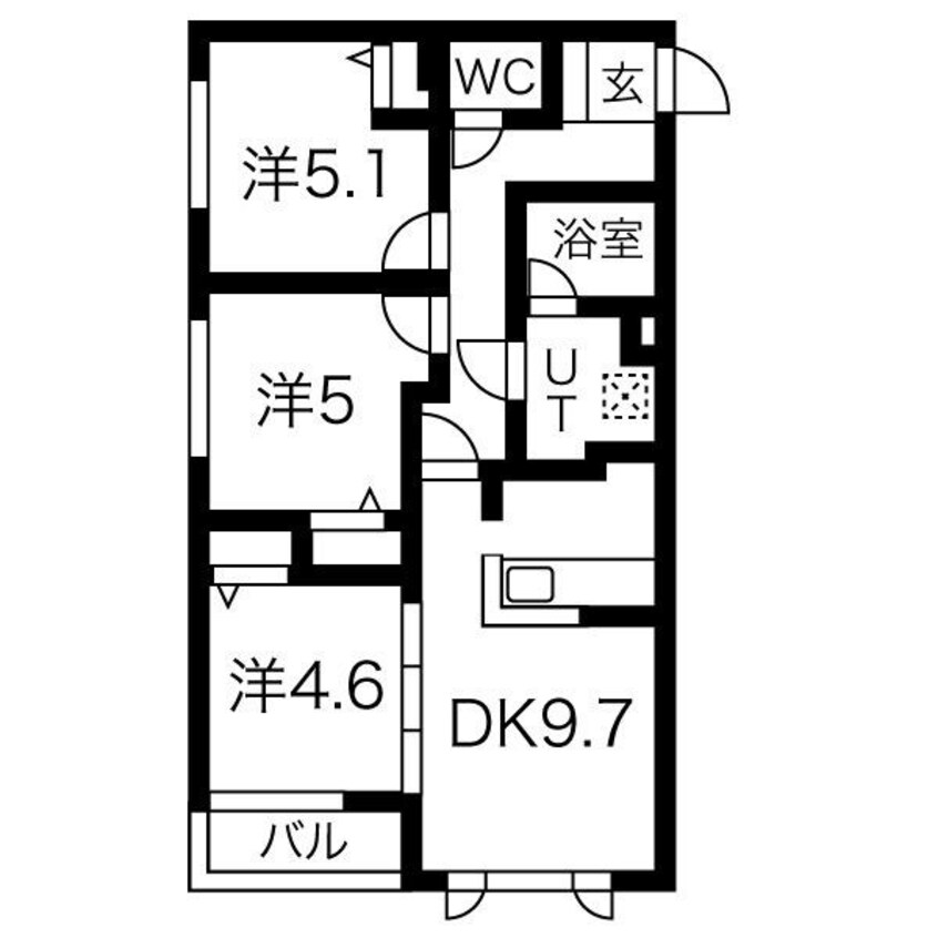 間取図 メニーズコート新道東