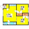 大畑マンションC棟 2LDKの間取り