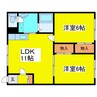 コーポ藤光 2LDKの間取り