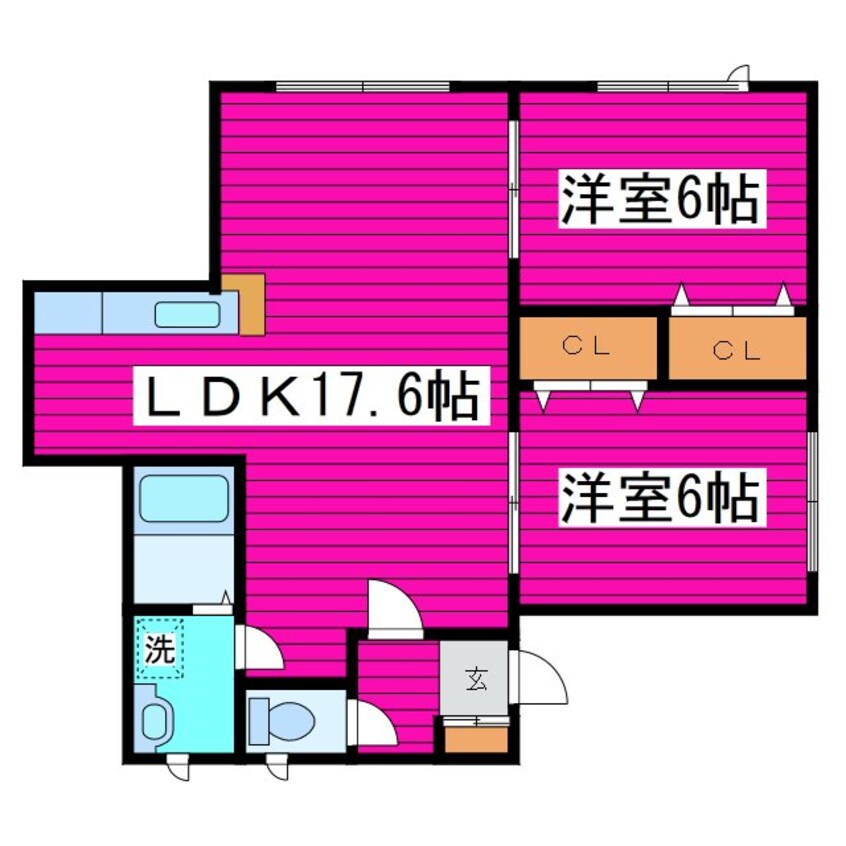 間取図 札沼線<学園都市線>/篠路駅 徒歩5分 3階 築20年