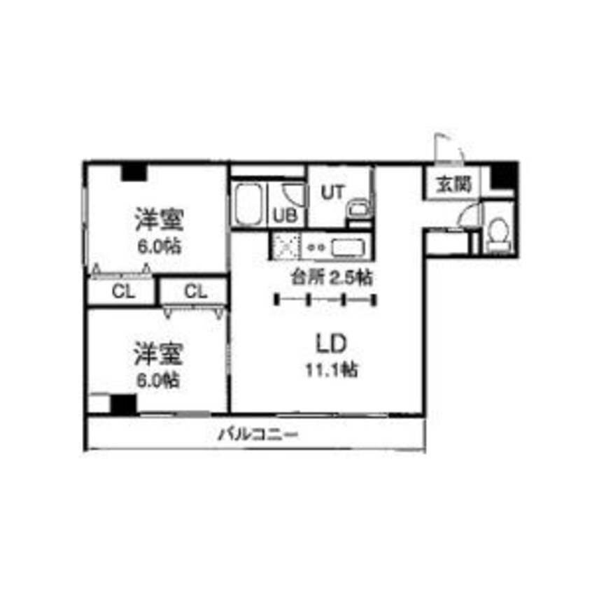 間取図 札幌市営地下鉄東豊線/栄町駅 徒歩4分 2階 築19年